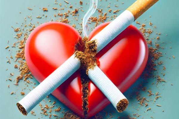Smoking and Heart Disease: The Complete Guide to Quitting Broken cigarette with a heart symbol, representing the link between smoking and heart disease.