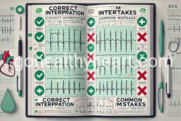 Master ECG Interpretation Basics in 5 Simple Steps Professional ECG interpretation basics comparison showing correct analysis vs common interpretation mistakes