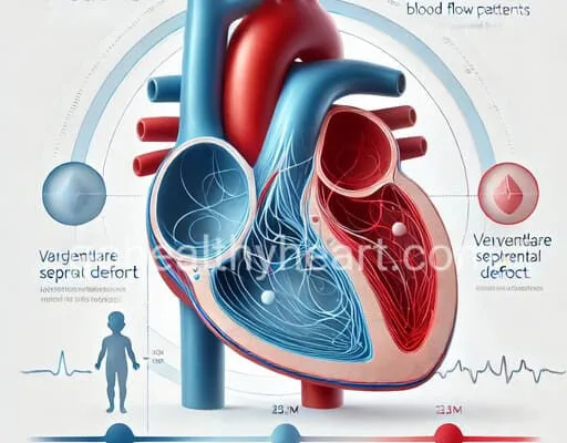Ventricular Septal Defect in Children: A Lifesaving Guide for Indian Parents Medical illustration showing ventricular septal defect (VSD) in children's hearts with blood flow patterns