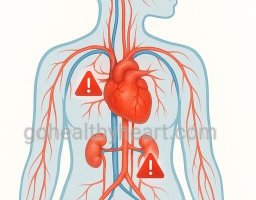 Hypertension Risks for Women Your Doctor Never Mentioned Female body diagram showing hypertension risks for women affecting multiple organs including heart, brain, and kidneys
